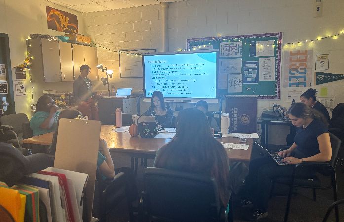  Students at the I2A workshop being given instruction